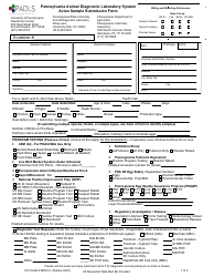 PD AVIAN Form 01 Pennsylvania Animal Diagnostic Laboratory System Avian Sample Submission Form - Pennsylvania