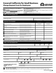 Document preview: Change Request Form for Employees - Covered California for Small Business - California, 2024