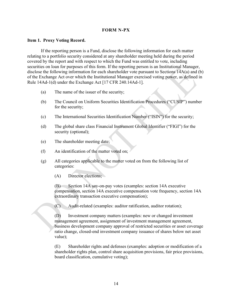 Form N-PX Annual Report of Proxy Voting Record, Page 14