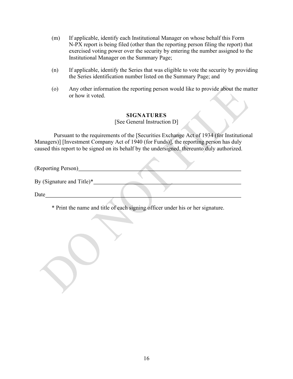 Form N-PX Annual Report of Proxy Voting Record, Page 16