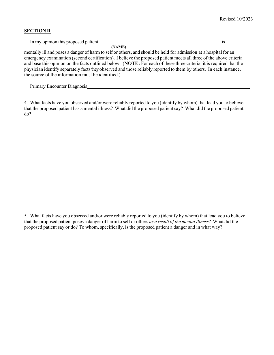 Physicians Certificate Emergency Exam - Vermont, Page 2