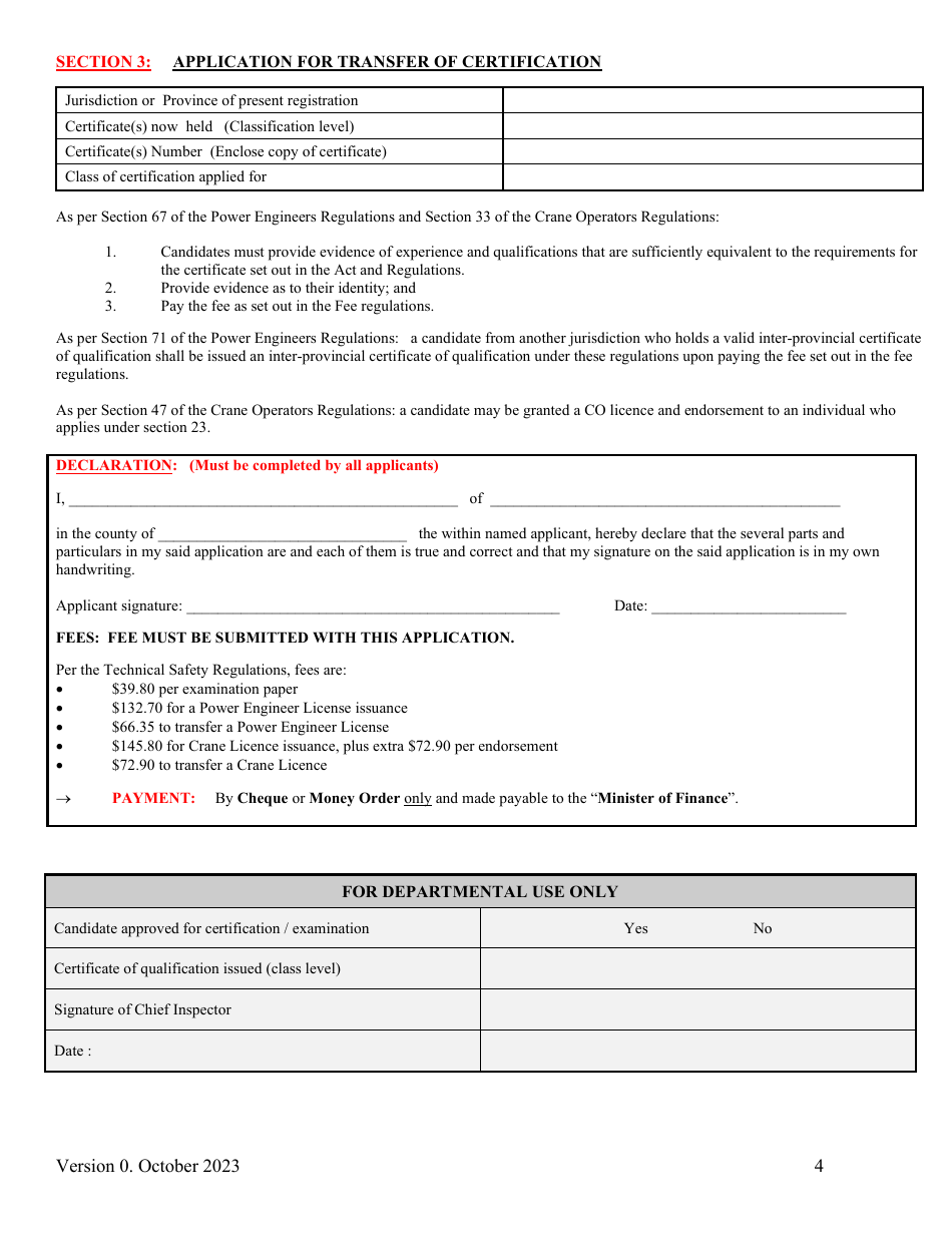 Application for Certificate of Qualification - Nova Scotia, Canada, Page 4