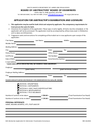 Document preview: Application for Abstracter's Examination and Licensure - South Dakota