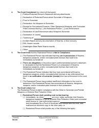 Form WS003 Order Finding Noncompliance - Weapons/Firearms Surrender - Washington, Page 2