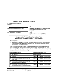 Document preview: Form FL Parentage332 Response to Petition for a Parenting Plan, Residential Schedule, and/or Child Support - Washington
