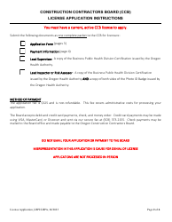 License Application for Lead Inspection or Abatement Contractors License - Oregon, Page 2
