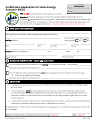 Certification Application for Home Energy Assessor (Hea) - Oregon, Page 3