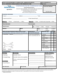 Document preview: Form LSAD101F13.3 Companion/Equine Submission Form - Nova Scotia, Canada