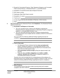 Form WS002 Order Finding Compliance - Weapons/Firearms Surrender - Washington, Page 2