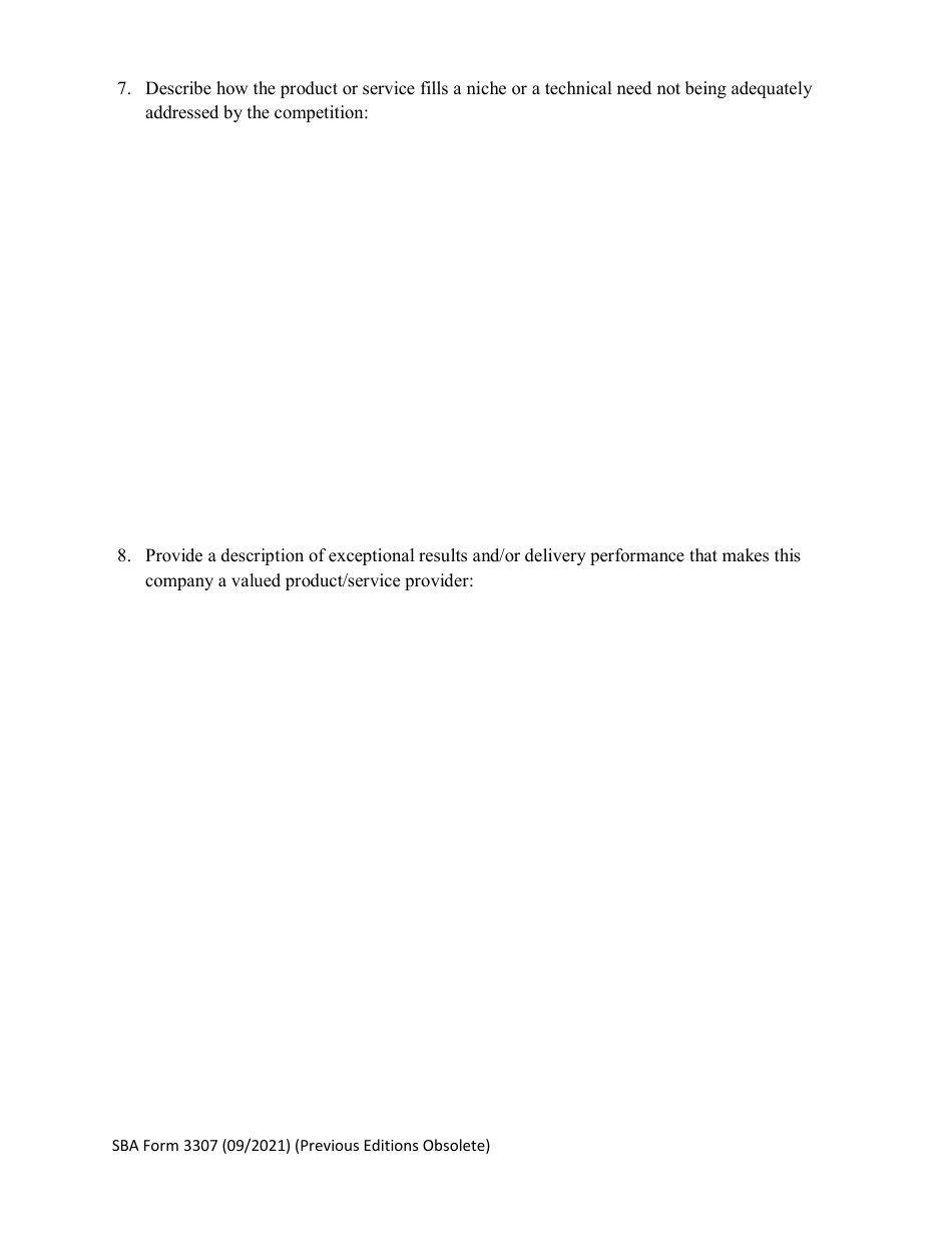 SBA Form 3307 Nomination Form for Small Business Subcontractor of the Year Award - National Small Business Week, Page 4