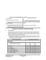 Form FL Parentage302 Response to Petition to Decide Parentage - Washington