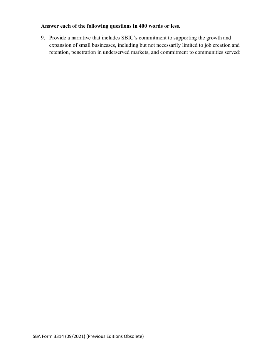 SBA Form 3314 Nomination Form for Small Business Investment Company of the Year Award - National Small Business Week, Page 3