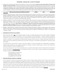 Form MV-664.1AL Application for a Parking Permit or License Plates, for Persons With Severe Disabilities - New York (Albanian), Page 2