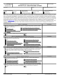 IRS Form 6729-D Vita/Tce Site Review Sheet