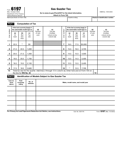 IRS Form 6197  Printable Pdf