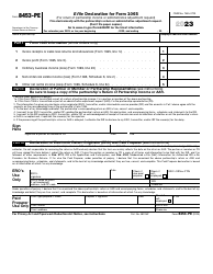 Document preview: IRS Form 8453-PE E-File Declaration for Form 1065, 2023