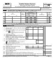 IRS Form 8839 Qualified Adoption Expenses