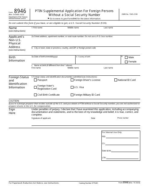 IRS Form 8946  Printable Pdf
