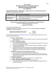 Form DBPR AR3 Application for Architecture Reactivation - Florida