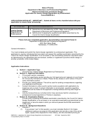 Document preview: Form DBPR ID4 Application for Interior Design Registration by Endorsement - Florida