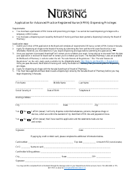 Application for Advanced Practice Registered Nurse (Aprn) Dispensing Privileges - Nevada