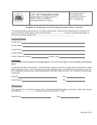 Request for Extension to Use Existing Commercial No. 2 Fuel Oil - City of Philadelphia, Pennsylvania