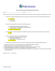 Document preview: Key - Assessment for Opioid Antagonist Administration - Wisconsin