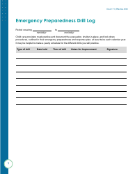 Document preview: Form OLA-111 Emergency Preparedness Drill Log - South Dakota