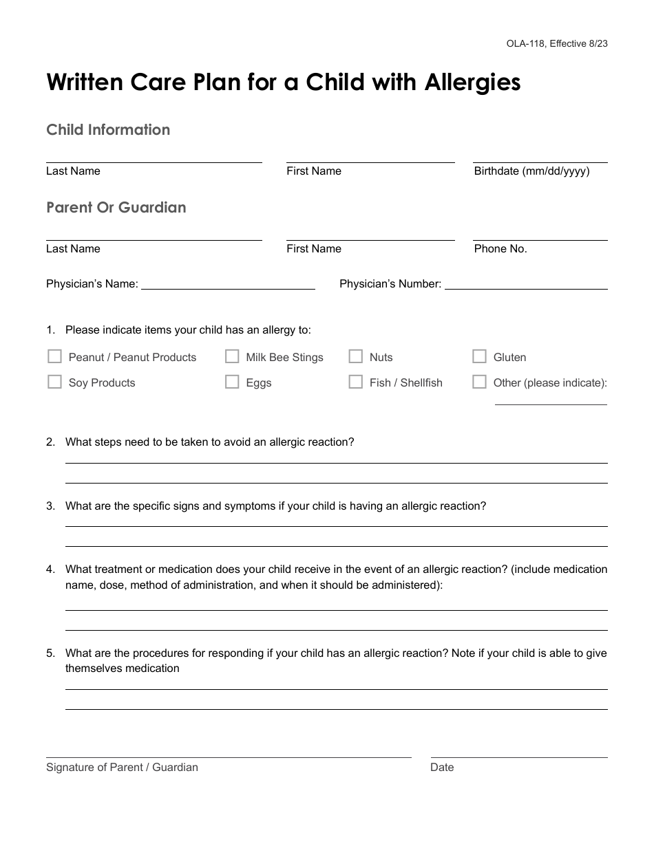 Form OLA118 Fill Out, Sign Online and Download Fillable PDF, South Dakota Templateroller