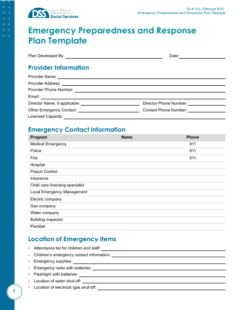 Form OLA-113  Printable Pdf
