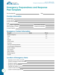 Form OLA-113 Emergency Preparedness and Response Plan Template - South Dakota