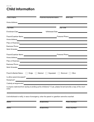Form OLA-102 Child Information - South Dakota
