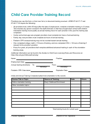 Document preview: Form OLA-101 Child Care Provider Training Record - South Dakota