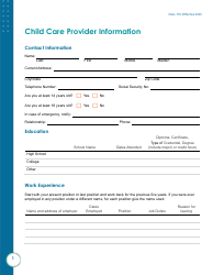 Document preview: Form OLA-110 Child Care Provider Information - South Dakota