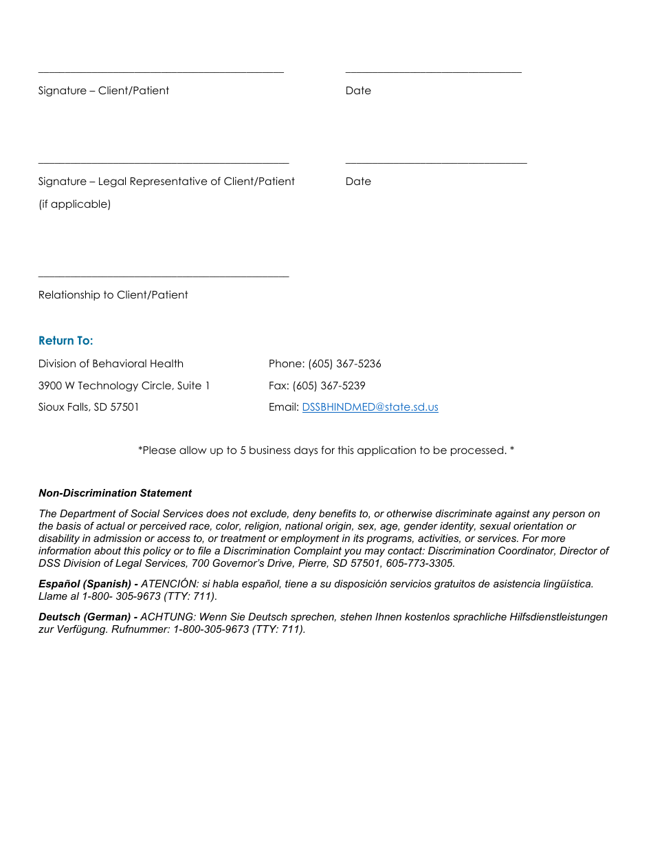 New Application - South Dakota Indigent Medication Program - South Dakota, Page 5