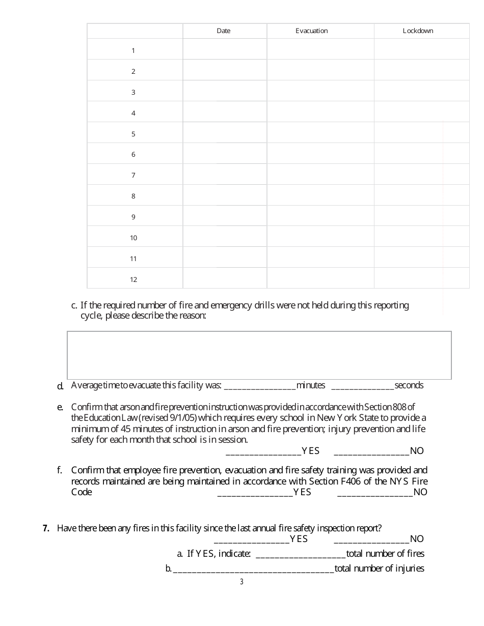 New York Nonpublic Fire and Building Safety Report Fill Out, Sign Online and Download PDF