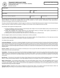 Document preview: Form SFN60245 Transient Merchant Bond - North Dakota