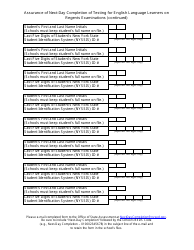 Attachment 1 Assurance of Next-Day Completion of Testing for English Language Learners on Regents Examinations - New York, Page 2