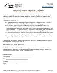 Form AGR-2213 Tribal Subgrant - Emergency Food Assistance Program (Efap) - Washington, Page 27