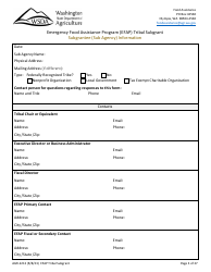 Form AGR-2213 Tribal Subgrant - Emergency Food Assistance Program (Efap) - Washington, Page 3