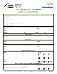 Document preview: Form AGR-2225 Food Assistance Lead Agency Review - Washington