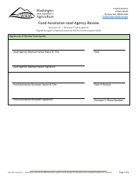 Form AGR-2225 Food Assistance Lead Agency Review - Washington, Page 18
