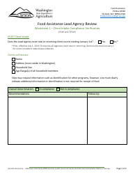 Form AGR-2225 Food Assistance Lead Agency Review - Washington, Page 19