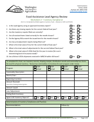 Form AGR-2225 Food Assistance Lead Agency Review - Washington, Page 21