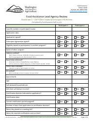 Form AGR-2225 Food Assistance Lead Agency Review - Washington, Page 22