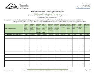 Form AGR-2225 Food Assistance Lead Agency Review - Washington, Page 24