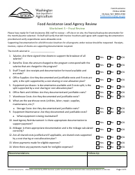 Form AGR-2225 Food Assistance Lead Agency Review - Washington, Page 26