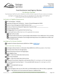 Form AGR-2225 Food Assistance Lead Agency Review - Washington, Page 2