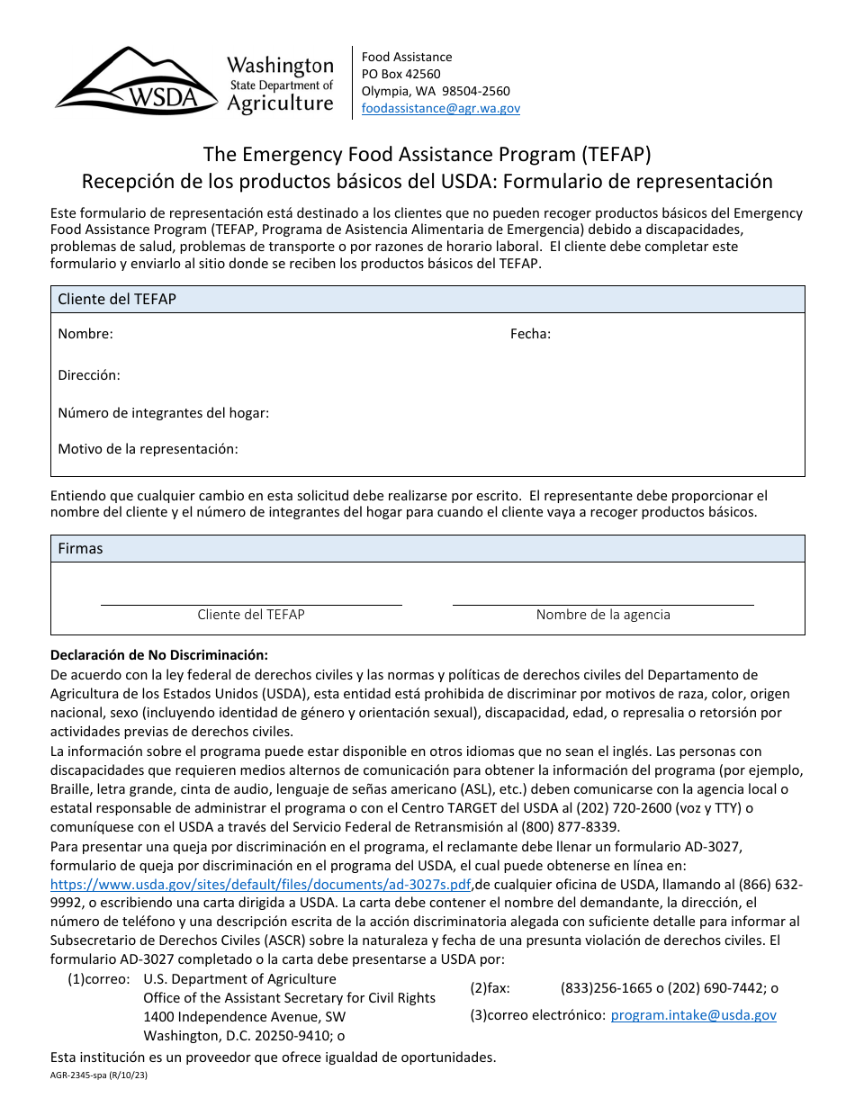 Formulario AGR-2345 - Fill Out, Sign Online and Download Fillable PDF ...