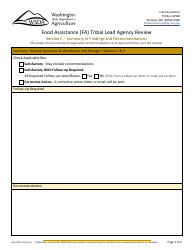 Form AGR-2242-A Food Assistance (FA) Tribal Lead Agency Review - Washington, Page 10